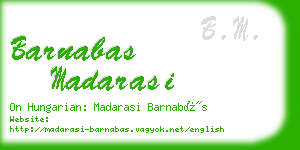 barnabas madarasi business card